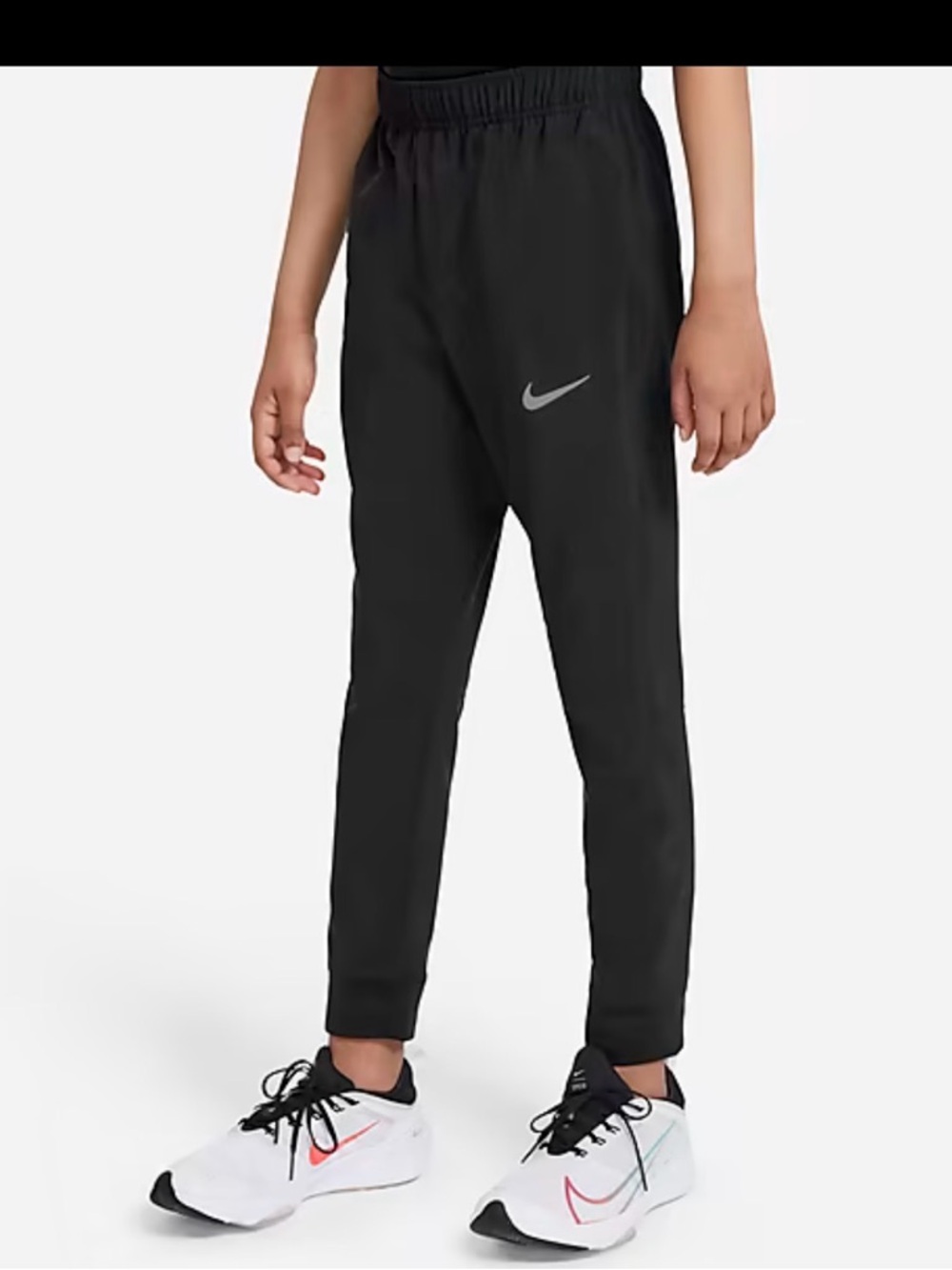 Nike Dri-Fit Black Big Kids Athletic Lightweight Joggers / Woven Training Pants